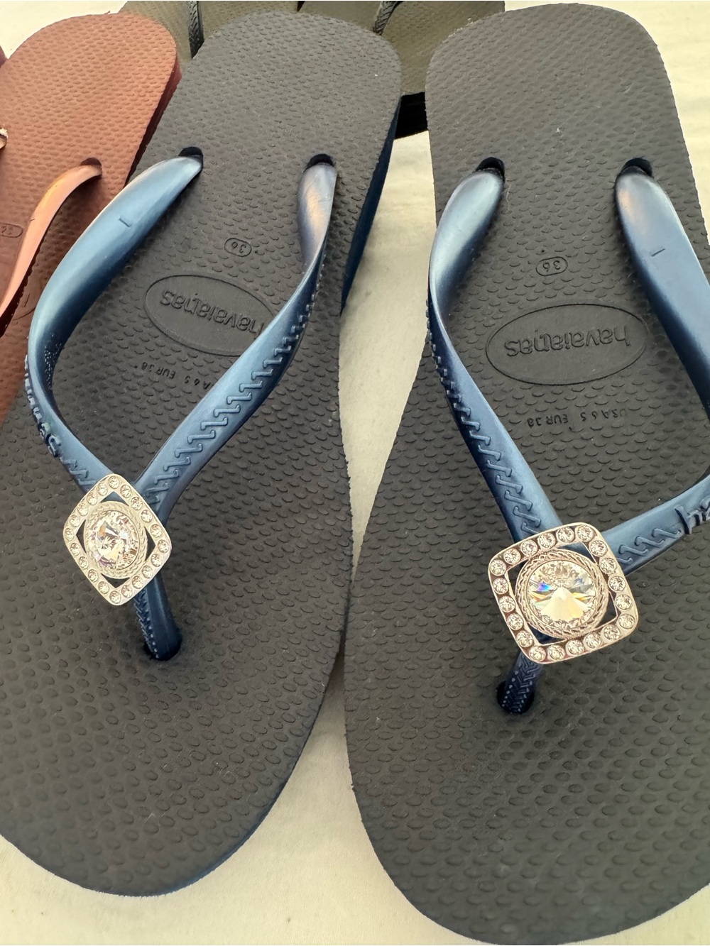 NWT Vintage Havaianas wedge flip-flops embellished with Swarovski crystals - 6